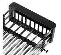 Fdit Colador Retráctil sobre Fregadero, Colador de Fregadero de Acero Inoxidable para Platos y Verduras, 1 Unidad (S Negro)