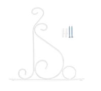Fdit Colgador de planta de hierro Soporte para colgar en la pared Gancho de flores Linternas de campana de viento Colgador Estante Estantes para la decoración del jardín del hogar 25 * 21 cm(Blanco)