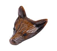 Fdit Colgante de Cabeza de Lobo, Amuleto de Piedra de Ojo de Tigre Natural con Superficie Bien Pulida para Regalo de Collar o Pulsera