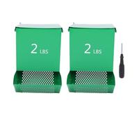 Fdit Comedero para Animales Pequeños, Dispensador de Alimentos de Metal de 2 Piezas con Ganchos para Colgar para Mascotas de Hámster Conejo, Diseño de Malla para Uso en Jaulas en