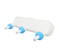 Fdit Comedero para Lechones, Comedero para Corderos, para Cachorros, Alimentador de Leche para Ganado de Silicona de Plástico de 3 litros con 3 Tetinas Suaves para Corderos,