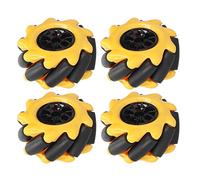 Fdit Componentes de Juguete de Bricolaje Mecanum Wheel Robot Smart Robot Piezas de Automóvil Omnidireccional para Motores TT, 48 Mm (Dos Pares)