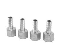 Fdit Conector de Púas para Manguera de Acero Inoxidable de 4 Piezas, Diseño Hexagonal NPT de 13 Mm 1 2 Pulgadas para Enfriador de Cerveza, con Resistencia a la Oxidación para Equipos