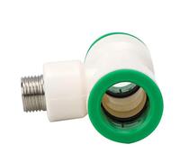 Fdit Conector en T Adaptador de Tubería de Agua de Plástico PPR de Rosca Macho Doble de 25 Mm a G1/2 pulg. Con Inserción Rápida para Agua Fría Caliente y Sistemas de Bebida Pura
