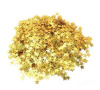 Fdit Confeti de Estrellas, 4000 Piezas de Dispersión Decorativa de PVC Dorado o Plateado para Decoraciones de Bodas, Fiestas de Navidad, Exhibiciones de Mesa y Proyectos de (láser de oro)
