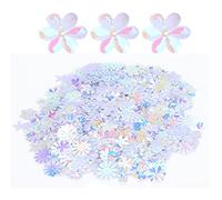 Fdit Confeti en Forma de Flor, Exquisitas Lentejuelas Brillantes para Fiesta, Boda, Caja de Regalo, álbum, Decoración de Ropa (WHITE)