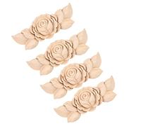Fdit Conjunto de Aplicaciones de Gabinete de Puerta de Estilo de Flores de Estilo Vintage - Exquisitos Decoración Europea para Opciones de Hogar 4 Piezas (D)