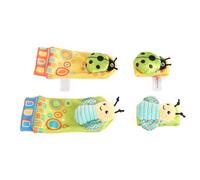 Fdit Conjunto de Calcetines con Sonajero de Muñeca de Animales de Dibujos Animados, Desarrollo Colorido de Habilidades Motoras Finas para Bebés de 0 a 1 Años, Material de Poliéster Suave (Tipo 2)