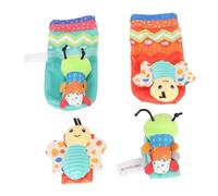 Fdit Conjunto de Calcetines con Sonajero de Muñeca de Animales de Dibujos Animados, Desarrollo Colorido de Habilidades Motoras Finas para Bebés de 0 a 1 Años, Material de Poliéster Suave (Tipo 1)
