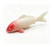 Fdit Conjunto de Peces Koi Artificiales 5 Peces de Plástico Realistas Decoración de Acuario con Diseño Feng Shui para Tanque Decoración Accesorios de Fotografía (White)