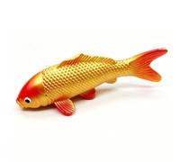 Fdit Conjunto de Peces Koi Artificiales 5 Peces de Plástico Realistas Decoración de Acuario con Diseño Feng Shui para Tanque Decoración Accesorios de Fotografía (Gold)