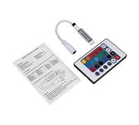 Fdit Controlador de Tira LED RGB Remoto IR de Tipo Múltiple, Controlador de Luz LED Regulable de 5 24 V 44 Teclas, Atenuador Inalámbrico Mini Portátil para Decoración Navideña en el (llave IR24)