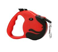 Fdit Correa Retráctil para Mascotas, Cinta Telescópica Automática para Mascotas con Mango Antideslizante e Interruptor de Bloqueo de Freno para Perros Pequeños y Medianos (Rojo)