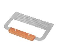 Fdit Cortador de Patatas, Cuchillo Ondulado de Acero Inoxidable para Cocina, Herramienta de Corte Multiusos con de Madera, Fácil de Usar para Patatas Fritas y Rodajas de Pepino