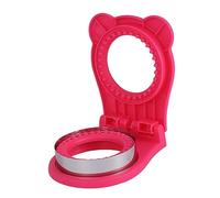 Fdit Cortador de Sándwich, Cortador de Prensa de Sándwich Redondo de Acero Inoxidable con Protección de Manos para Sándwiches, Galletas, Pasteles de Pan, con Diseño Seguro para Fiestas (Rosa roja)