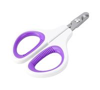 Fdit Cortauñas de Acero Inoxidable para Gatos, Cuchilla Curva de Precisión con de Goma Púrpura para Gatos, Conejos, Hurones y Mascotas Pequeñas (Purple)
