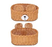 Fdit Cubierta de Caja de Pañuelos de Ratán, Madera Compuesta, Mano de Obra Exquisita, Soporte para Caja de Pañuelos para Cocina, Hogar, Oficina, Decoración, de Cumpleaños para Amantes Minimalistas