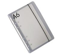 Fdit Cubierta de Encuadernación Transparente con Múltiples Orificios, Carpeta Transparente de PP Mate con Clips de Encuadernación para Papeles de Hojas Sueltas, Planificador y (A6)