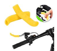 Fdit Cubierta De Manillar De Silicona Suave Antideslizante para Bicicletas De Montaña, Agarre Que Absorbe Los Impactos para Bicicletas De Piñón Fijo, Plegables, Alivia La Fatiga, 1 Par/Juego (YELLOW)