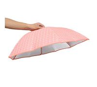Fdit Cubierta Plegable para Alimentos, Carpa de Malla para Alimentos de Cocina con 6 Esqueletos para Conservar Platos, Tela Oxford Impermeable, Película de Aluminio para Mantener el (Rosácea)