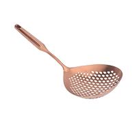 Fdit Cucharón Desnatador, Cuchara Desnatadora de Largo de Acero Inoxidable 304 de Calidad Alimentaria con Diseño en Forma de Gota de Agua, para Freír Patatas Fritas, Verduras, Carne (oro rosado)