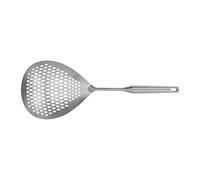 Fdit Cucharón Desnatador, Cuchara Desnatadora de Largo de Acero Inoxidable 304 de Calidad Alimentaria con Diseño en Forma de Gota de Agua, para Freír Patatas Fritas, Verduras, Carne (SILVER)