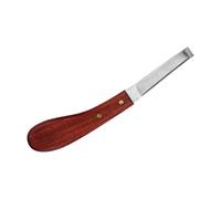 Fdit Cuchillo para Pezuñas, Herramienta para Cortar Pezuñas de Acero Inoxidable para Zurdos y Diestros con Hoja Curva y Mango de Madera (zurdo de un Solo Filo)
