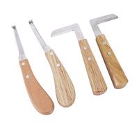 Fdit Cuchillo para Pezuñas, Hoja Recta, Herramienta de Recorte para Mano Izquierda y Derecha para Uso en Ganado y Caballos con de Madera Ergonómico, 17,3 Cm, 21cm, 300g