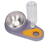 Fdit Cuenco de Agua para Gatos, Acero Inoxidable, Juego Doble, Inclinación de 16 Grados, Llenado Automático de Comederos para Gatos y Mascotas Pequeñas (Purple)