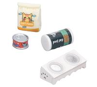 Fdit Cuenco de Comida para Gatos en Miniatura, Juego de Cuencos Realistas para Aperitivos para Gatos de Casa de Muñecas 1/12, Decoración de Granja de Juegos de rol (B)