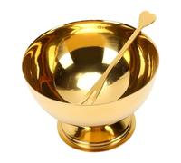 Fdit Cuenco de Helado de Oro, Taza de Postre de Acero Inoxidable con Tenedor para Uso en Helados y Postres (Medio)