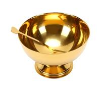Fdit Cuenco de Helado de Oro, Taza de Postre de Acero Inoxidable con Tenedor para Uso en Helados y Postres (Grande)