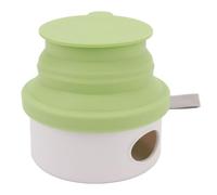 Fdit Cuenco de Silicona Portátil Plegable para Mascotas, para Viajes, Acampada, 150ml, Plato de Agua Fácil de Limpiar para Perros Pequeños Al Aire Libre (Green)