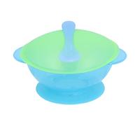 Fdit Cuenco para bebé con Ventosa y Antiescaldaduras para un Fácil Agarre Cuencos para Niños Pequeños (GREEN)