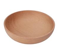 Fdit Cuenco Redondo de Madera de Haya, Cuenco de Madera para Servir Ensalada de Frutas, Sopa y Postre, Plato Resistente Al Calor y Al Frío para el Hogar, Restaurante o Mesa de café (L)