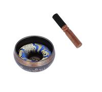 Fdit Cuenco Tibetano, Cuenco de Canto con Campanas Hechas a Mano para Meditación Pacífica, Ideal para Práctica de Yoga y Relajación, Hecho a Mano en Nepal