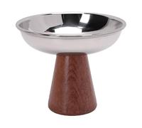 Fdit Cuencos de Postre de Acero Inoxidable, Tazas de Helado con Base de Madera para Helado, Fruta, Cereales, Pudín, Yogur, Parfait, Chocolate