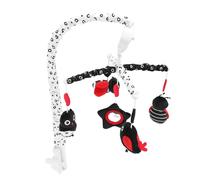 Fdit Cuna Móvil Juguete Alto Contraste Negro Rojo Suave Felpa Prevención Estrabismo Móvil Musical para Bebé, Felp ABS (Animal)