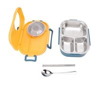 Fdit de 1450 Ml, Recipiente Térmico para Alimentos con Compartimento de Doble Capa con Interior de Acero Inoxidable y Tapa a Prueba de Fugas para la Escuela, Picnic Al Aire Libre, (YELLOW)