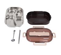 Fdit de Acero Inoxidable con Compartimentos, de Estilo Japonés con Aislamiento 316 con Palillos y Cuchara, Contenedor Térmico para Almuerzo (Lonchera individual)