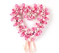 Fdit de Corazón Artificial en Forma de Corazón, Decoración Romántica del Hogar para Puerta y Pared, Decoración Interior de Plástico para Fiesta de Aniversario de Boda, 16.9 Pulgadas (Pink)