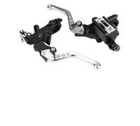 Fdit de Embrague de Freno de Motocicleta Universal Ajustable para el Kit de Palancas de Depósito de Cilindros Maestros, Anodizado de Aluminio CNC, Base de Espejo Retrovisor, 1 par para Jinetes,