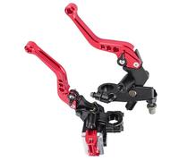 Fdit de Embrague de Freno de Motocicleta Universal Ajustable para el Kit de Palancas de Depósito de Cilindros Maestros, Anodizado de Aluminio CNC, Base de Espejo Retrovisor, 1 par para Jinetes,