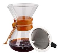 Fdit de Vidrio de Borosilicato Alto, Diseño Tipo V para café Hecho a Mano, Capacidad de 400ml (Fditid08m7vkz1-2)
