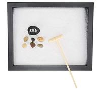 Fdit Decoración de Bandeja de Estilo Zen, Adorno de Mesa para Sala de Estar con Mini Rastrillo para Regalo de Boda o Decoración de Club de Yoga.