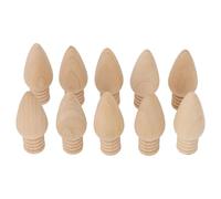 Fdit Decoración de Bombillas de Madera sin Terminar, Bombillas Colgantes Artesanales para Pintar, 10 Piezas de Adornos Navideños de Madera para Clases de Arte