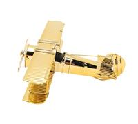 Fdit Decoración de Escritorio de Avión de Hierro Compacto, Modelo de Avión Retro para Decoración de Sala de Estar/Estudio (7111U-1301 Chapado en Oro)