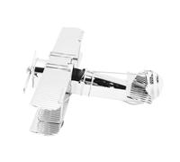 Fdit Decoración de Escritorio de Avión de Hierro Compacto, Modelo de Avión Retro para Decoración de Sala de Estar/Estudio (7111U-1302 Plateado)