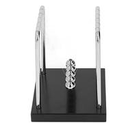 Fdit Decoración de Escritorio de Bola de Péndulo de Equilibrio de Física de Metal, Juguete Educativo para Aliviar el Estrés, Material de Hierro y Madera de Abedul