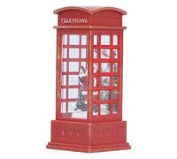 Fdit Decoraciones Navideñas, Luz Nocturna de Cabina Telefónica Retro con Cuentas de Lámpara LED para Decoración del Hogar y Regalo Navideño, Tamaño 5,2x5,2x12,1 Cm (Papá)